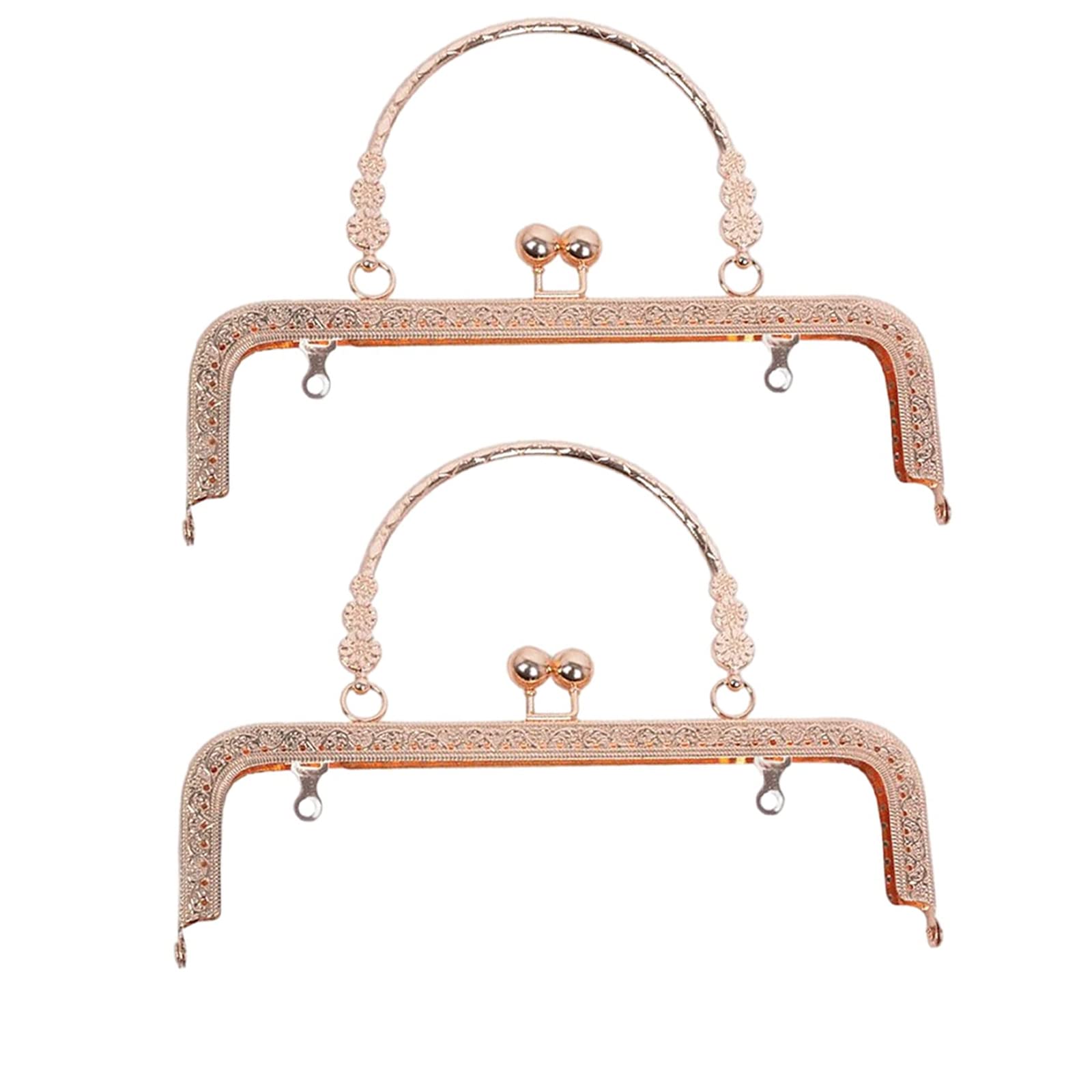 WANGCL 2PCS Metal Frame Purse closures for Bags Coin Purse Frames for Bag Making DIY Retro Craft Clutch Bag -Rose