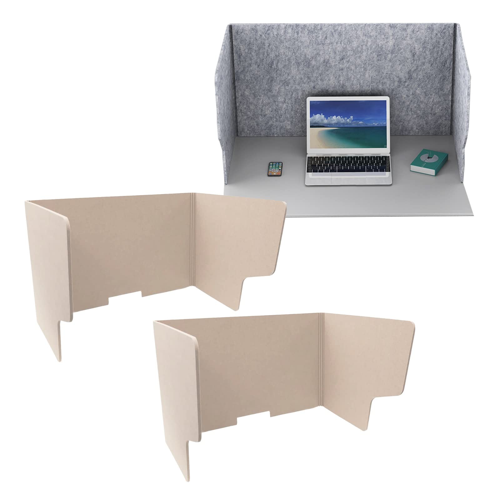 Pannello divisorio Acustico da scrivania autoportante e Pieghevole, 2 Pezzi, 24''/31''/39''/(60/80/100 cm), Pannelli fonoassorbenti Anti-interferenza per Laboratori informatici.