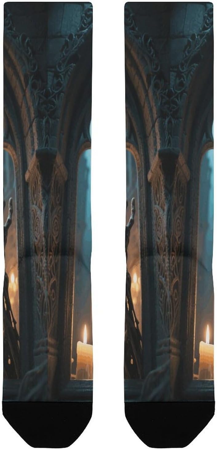 Witch Castle Knee High Soccer Socks Moisture Wicking