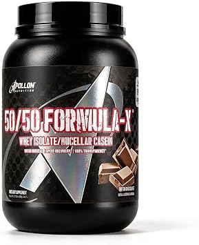 Apollon Nutrition 50/50 Formula-X | Whey Isolate and Casein Protein | 2 lb Dutch Chocolate