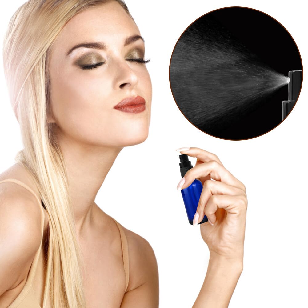 20 flaconi spray in vetro da 100 ml, piccoli flaconi spray ricaricabili, riutilizzabili, blu vuoto, nebulizzatore, nebulizzatore da viaggio, per oli essenziali, cosmetici liquidi da viaggio, pulizia