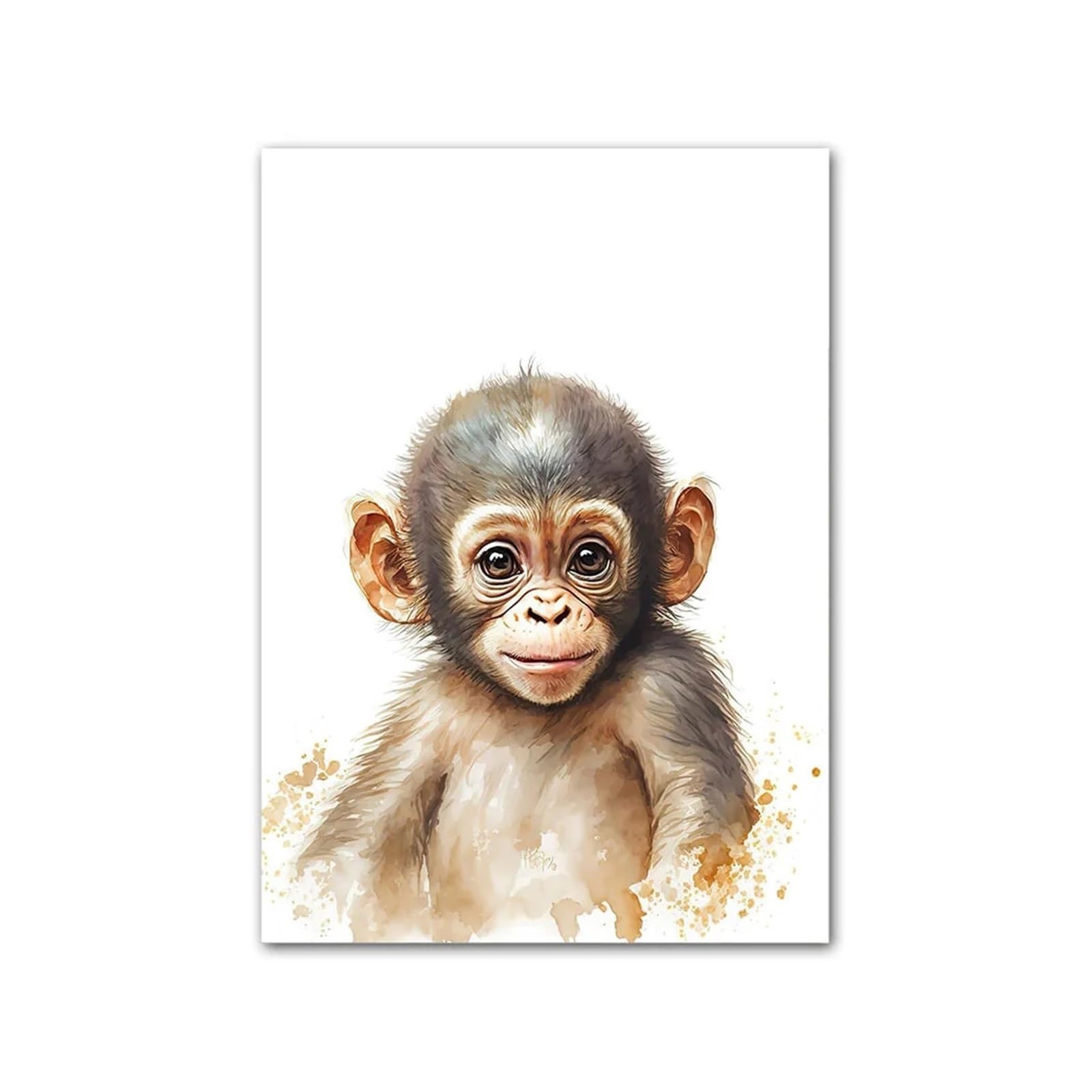 Poster Animaux pour Cadeau de Naissance | Toile Décorative Renard Lion A4
