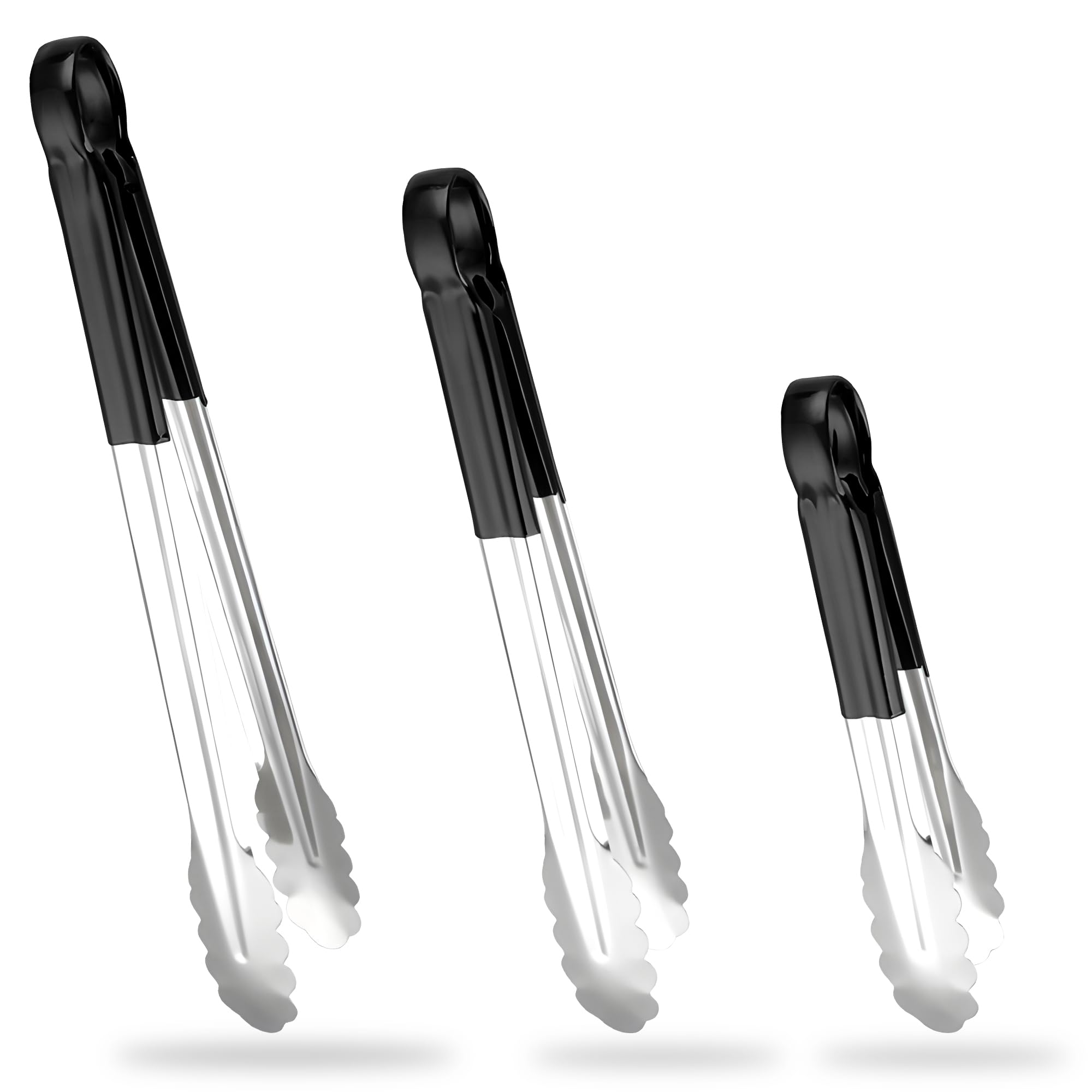 3-Pack Heavy Duty Stainless Steel Cooking Tongs