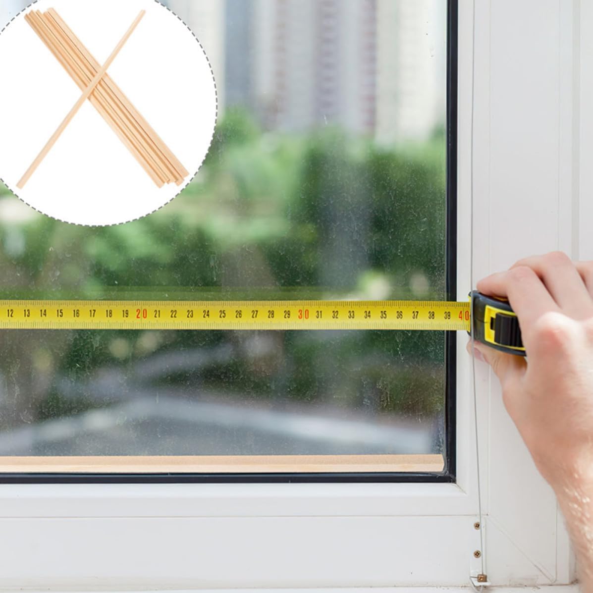 12pcs Window Decorative Trim Wooden Molding Strip 6mm X 30cm for DIY