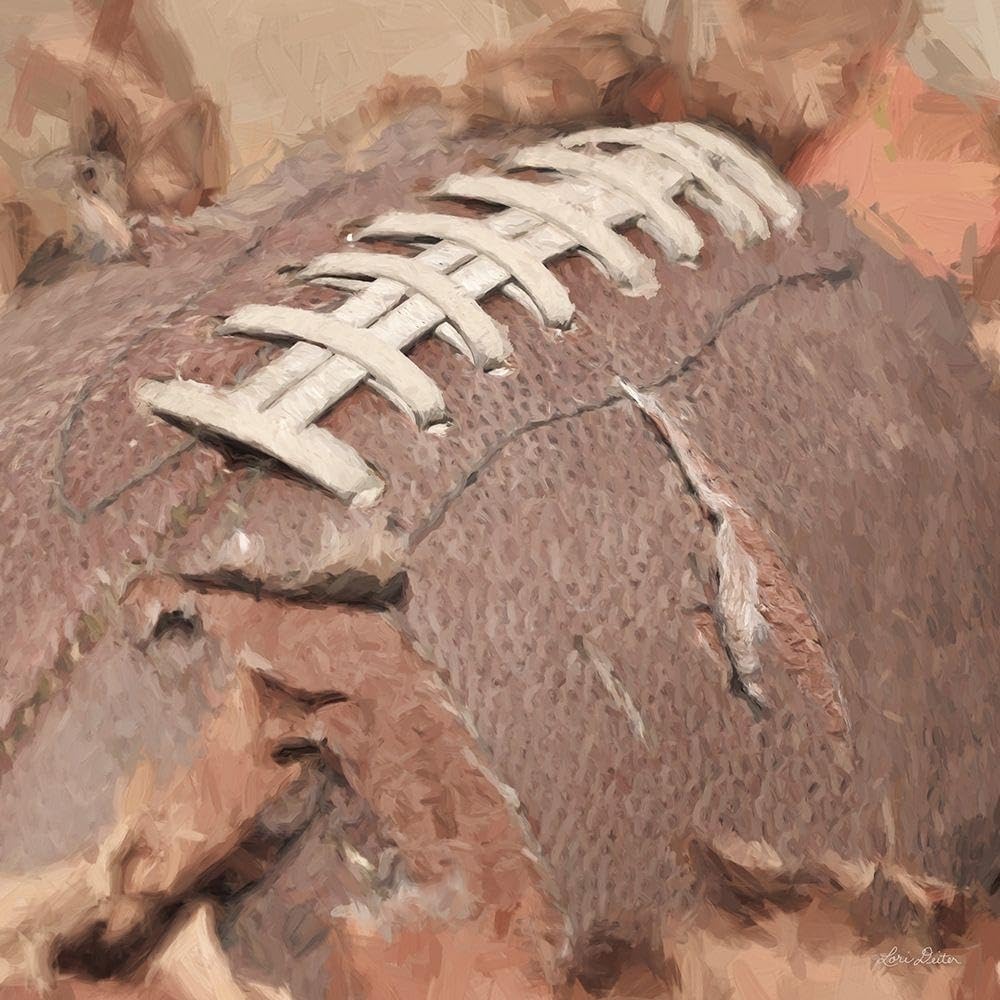 ArtDirect Football Season Unframed Art Print Giclee Poster by Deiter, Lori - Ready for Framing with Customization Sizes 8x8, 11x11, 16x16, 24x24, 36x36, and 48x48 Inches
