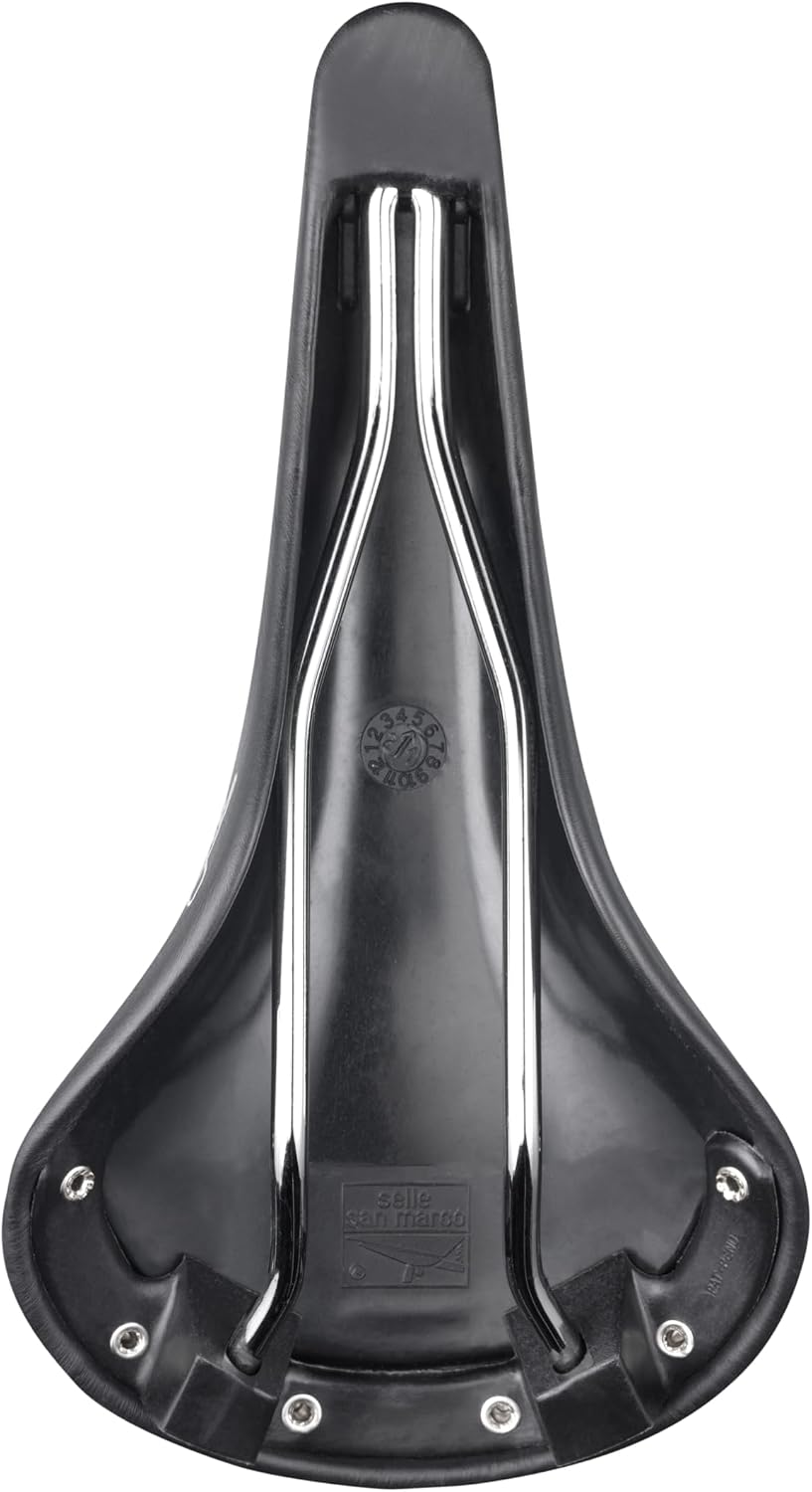 Selle San Marco Carbon Steel Colour Unisex Adult Saddle, Black + Silver Rivet, One Size