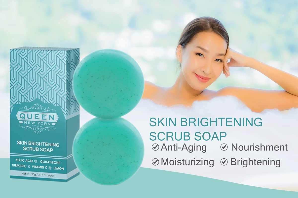 ORGANIC Kojic Acid+Glutathione Skin Brightening Scrub Soap Moisturizes