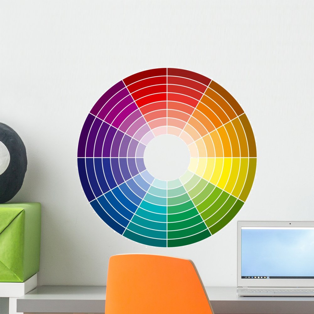 Wallmonkeys Color Wheel 96 Colors Wall Decal Peel and Stick Graphic WM20111 (18 in H x 18 in W)