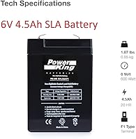 Vista 2 de Jiming JM-6M4.5AC 6V 5Ah Batería de plomo ácido sellada recargable Beiter DC Power (1)