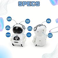 Vista 3 de SEDLAV Pocket RC Robot Talking Diálogo interactivo - Reconocimiento de voz, grabación, canta y danza - Robot emo para diversión, aprendizaje