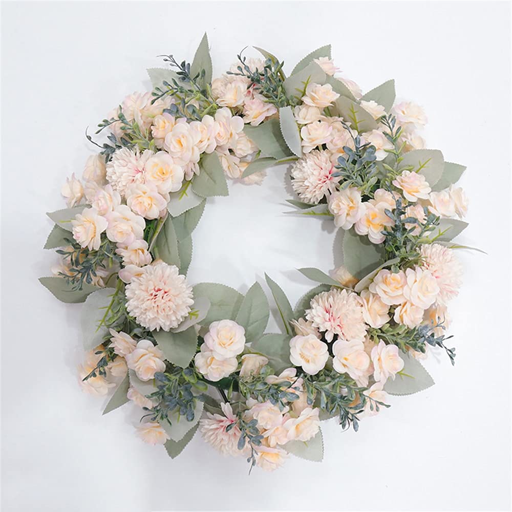 TüRkranz 16 Zoll künstliche Rose Kranz Türdekoration Plantas Künstliche Gefälschte Blume Eukalyptus Kranz Wohnkultur Weihnachtsdekor TüRkranz GanzjäHrig (Color : Style 3, Diameter : 40cm)