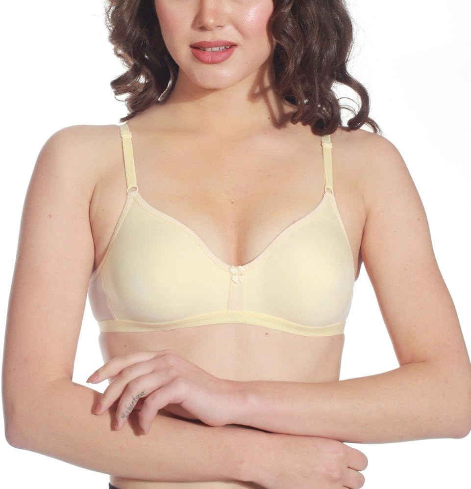 Kalyani Women's & Girl's Cotton Non-Wired T-Shirt Bra (Skin_34)