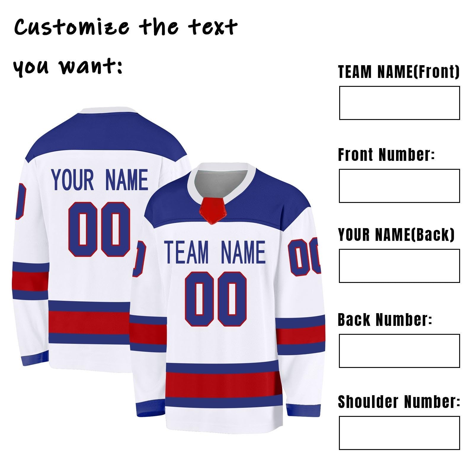 Camiseta de hockey sobre hielo personalizada manga larga uniforme nombre número hombres mujeres niños jóvenes