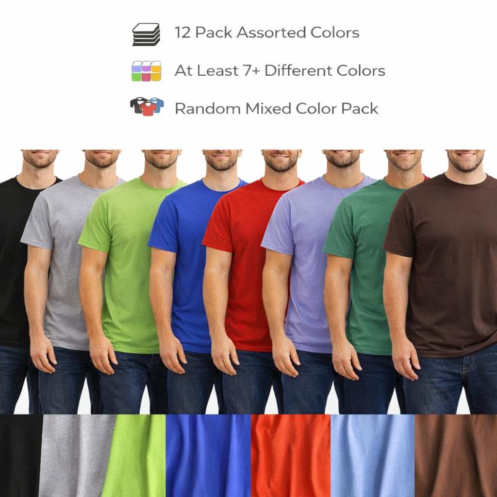 Crewneck Camiseta (Pack de 12) para Hombre