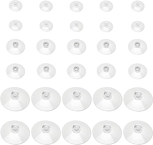 Miniatura 7 de AccEncyc Ventosa con agujero de 1.2 pulgadas, almohadillas de succión de vidrio transparente de PVC transparente, soporte de succión pequeño para