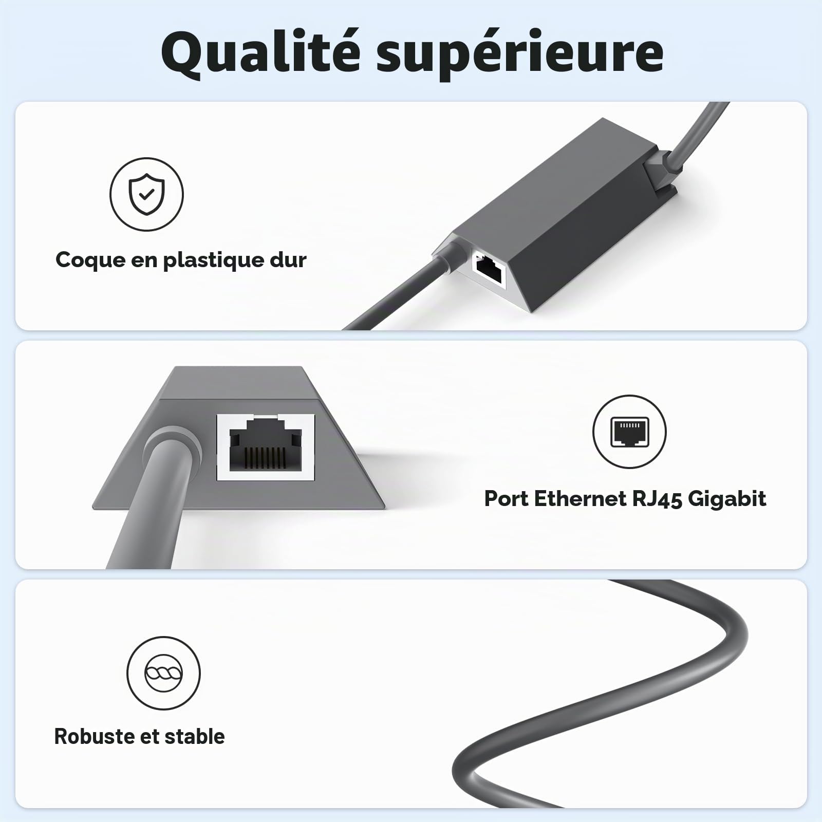 Starlink Adaptateur Ethernet pour Starlink V2/Gen 2, RJ45 Gigabit Ethernet Connexion réseau rapide et stable pour Starlink Gris