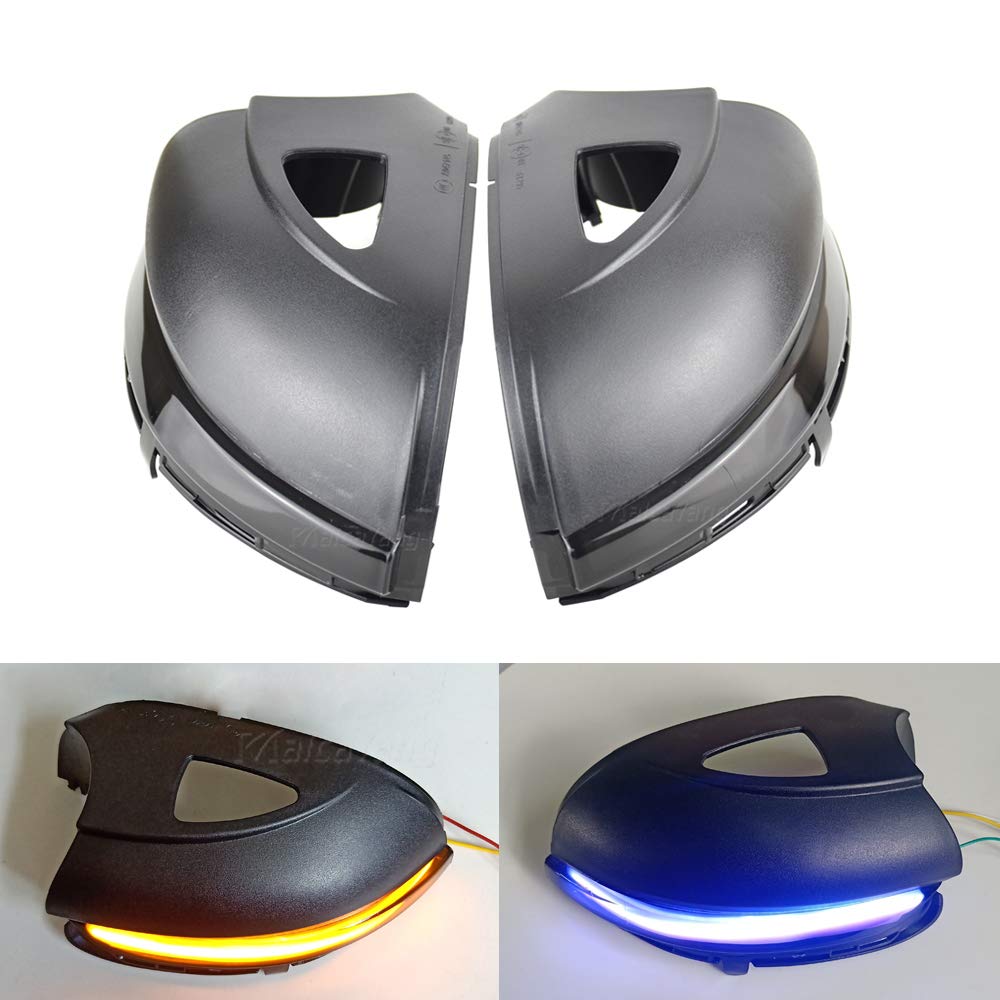 Dynamiczne wsteczne lusterko wsteczne Led żółte i niebieskie światło do VW Golf 6 (3/2011-) dla VW Touran 1T (5/2009-5/2010) dla VW Touran 1T3 (5/2010-5/2015)