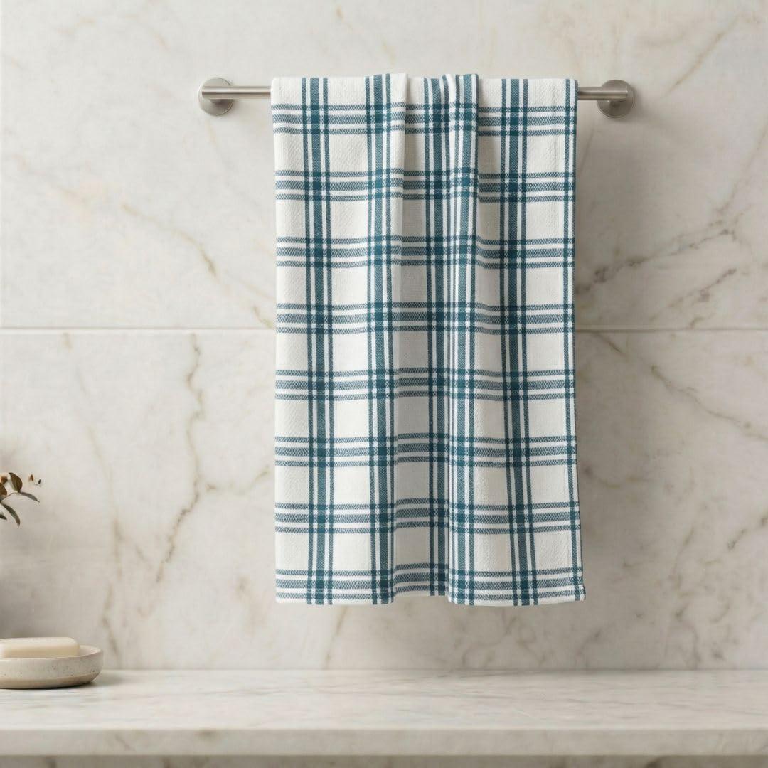 Athom Living Premium Cotton Light Weight Quick-Dry High Absorbent Cotton Bath Towel White, 75x150 Cm (Pack of 1)