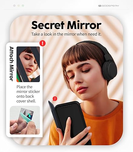 Miniatura 5 de Goospery - Funda tipo billetera para iPhone XR (con tarjetero, protección de doble capa, IPXR-MDB)