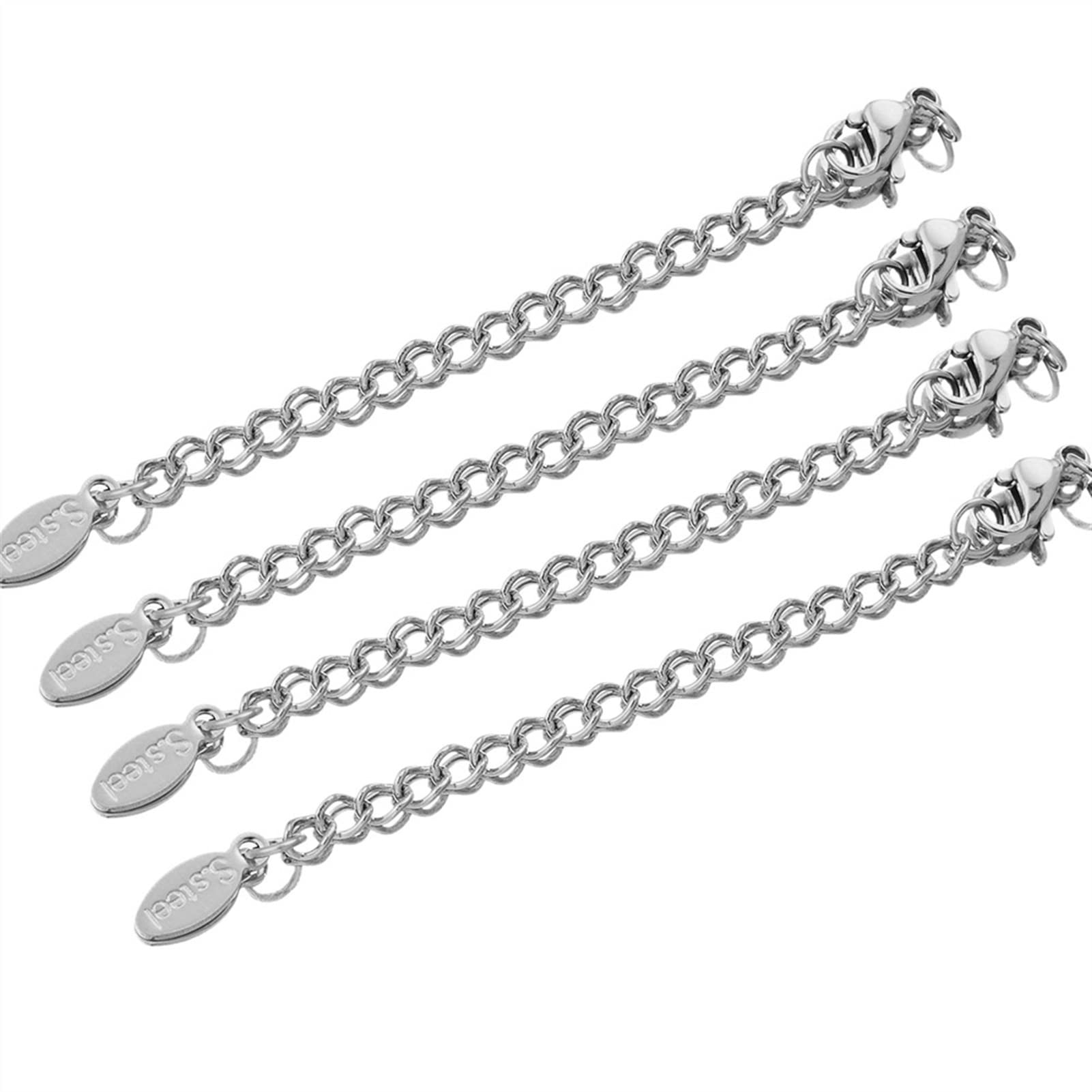 DIY bransoletki 10 sztuk/partia zapięcia homara ze stali nierdzewnej rozszerzone przedłużenie ogon złącze łańcuszka tworzenia biżuterii(Steel)