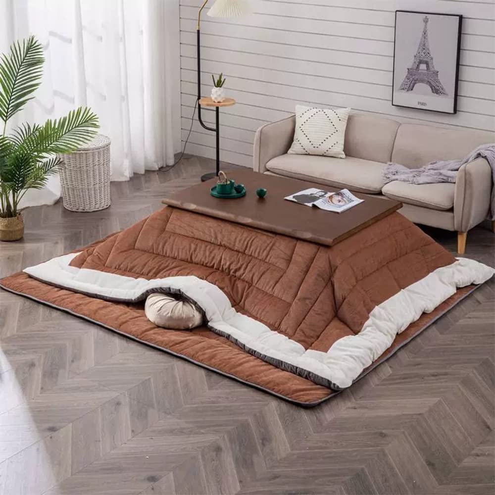 Japanischer Stil Warmer Tisch für Ofen Tisch, beheizter Tatami Laptop Bett Tablett Tisch, Bettdecke für Ofen Tisch, Tatami beheizter Tisch,A