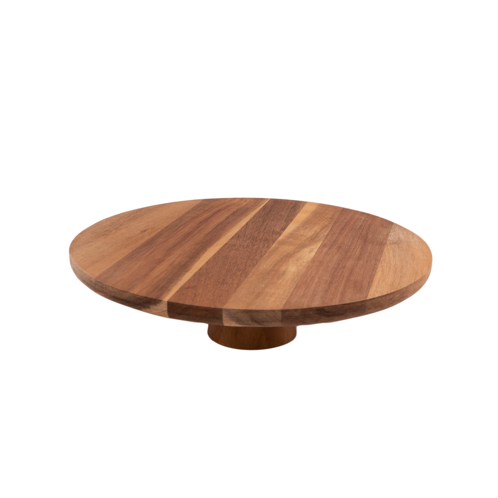 Point-Virgule Plateau à gâteau avec pied, accessoires et accessoires de pâtisserie en bois d'acacia 7,5 cm de haut, 32 cm