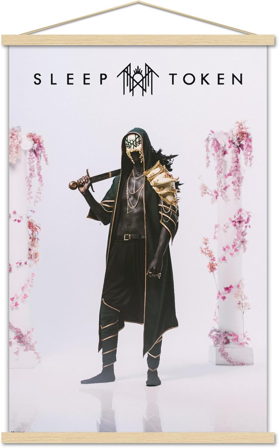 Sleep Token - Caramel Wall Poster with Magnetic Frame, 34L" x 22.4W", Print and Beechwood Hanger Bundle