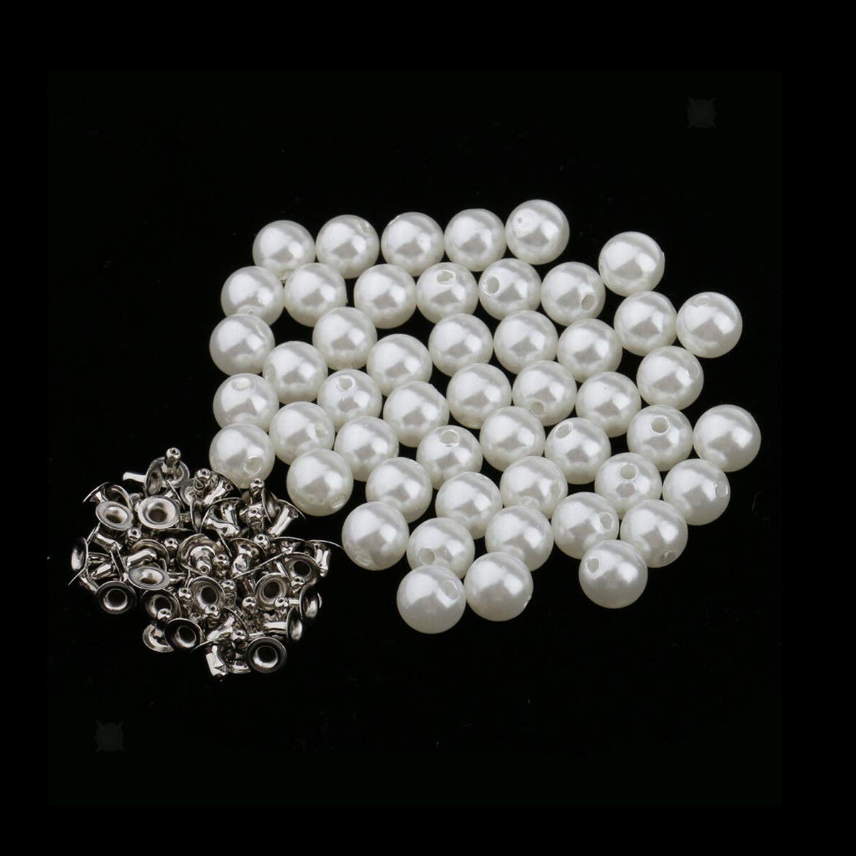 Trimming Shop Pearl Rivets Studs Round Studs with Pins for Embellishment Clothing, Bags, Leathercrafts, Shoes Decoration, Jewelry Making (6mm, 100 Set) — view 10