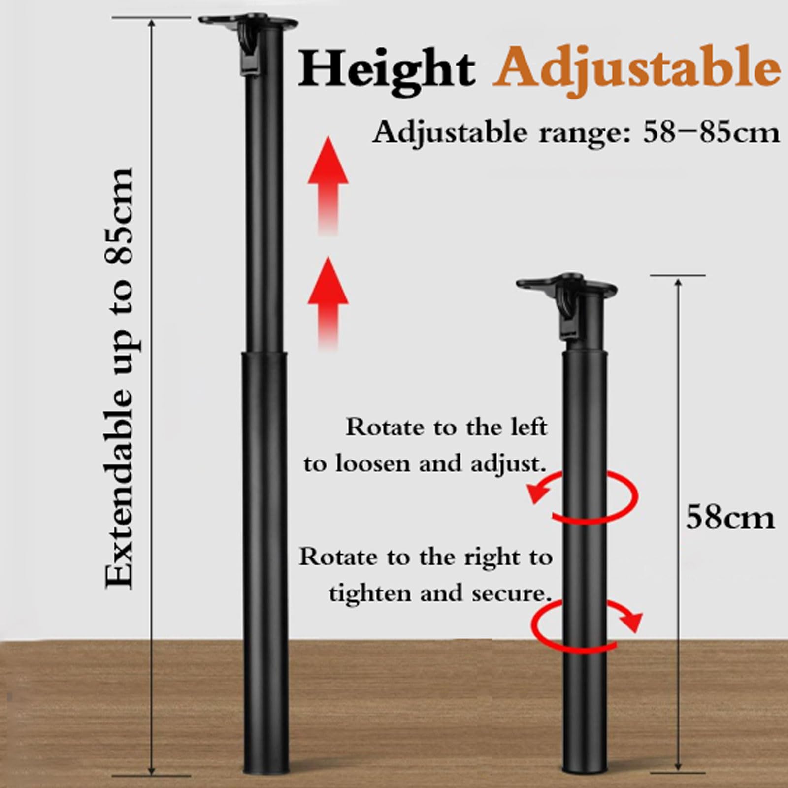 Patas telescópicas Plegables,Patas de Mesa de Metal Regulables en Altura,Pata de Mesa Plegables,Robusto,Portátil,para pequeñas mesas de Madera,mesas de Camping