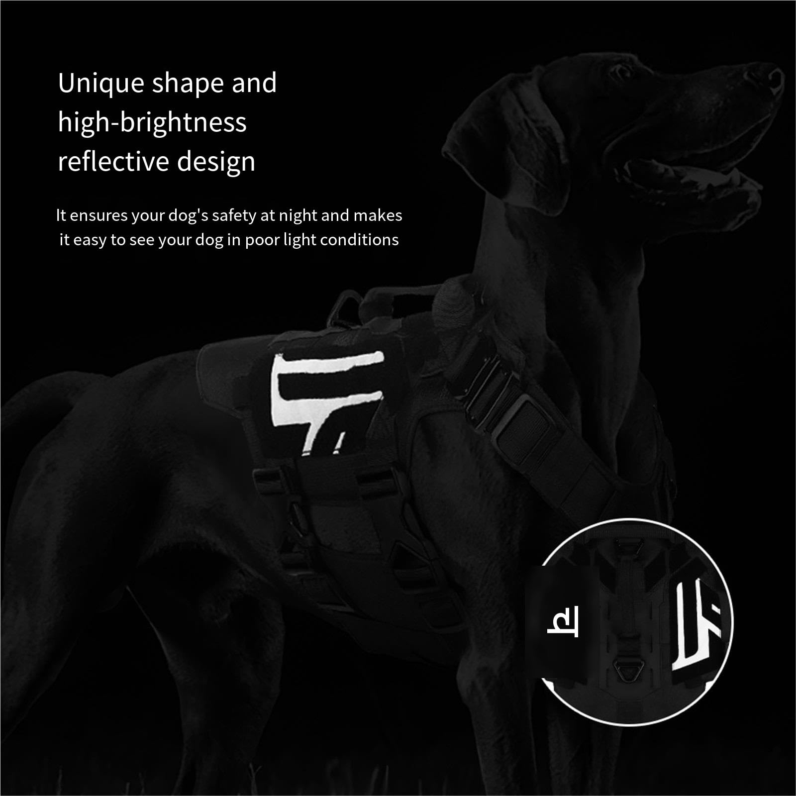 Dog Tacticals uprząż dla średnich i dużych ras - regulowana kamizelka dla zwierząt domowych z wyściełanym biustem i uchwytem (XL)