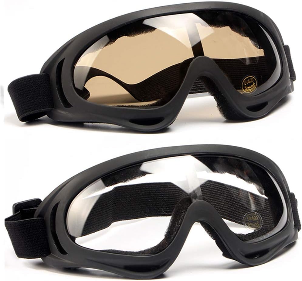 Motorcycle Goggles for Men Women,Airsoft Goggles UV400 Protective Light Anti-Glare Detachable Lenses Windproof Dustproof Ski Goggles Safety Goggles by Sposune : Automotive
