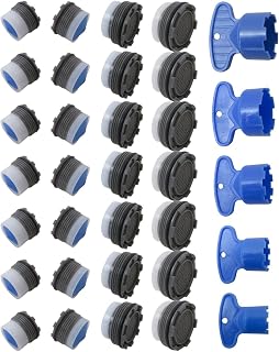 New 28 Pcs Faucet Cache Aerators and 5 Pcs Faucet Aerator Key Removal Wrench Tool Water Saving Flow Restrictor Replacement Part for Bathroom or Kitchen Sink, M16.5 18.5 21.5 24 mm