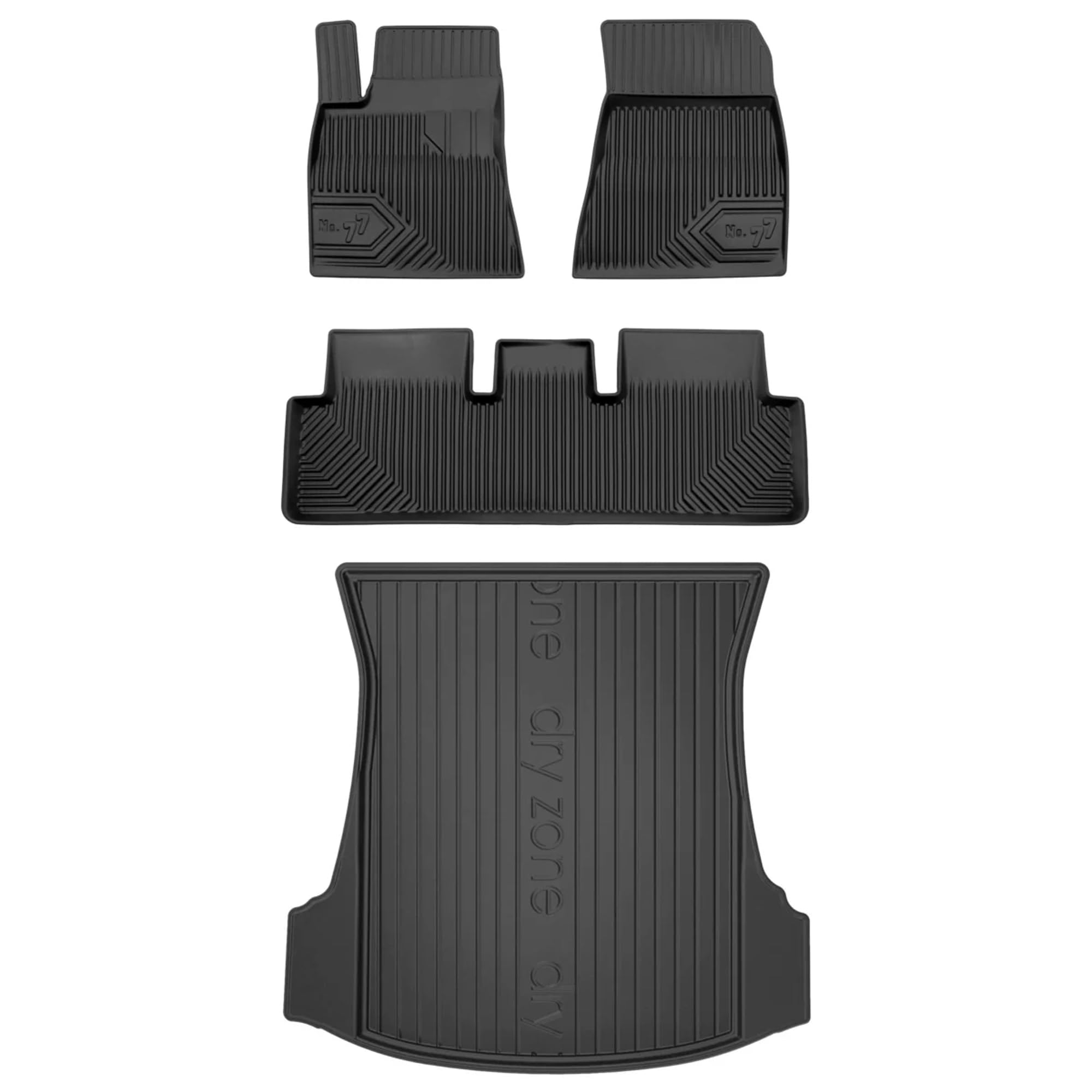 MOTOS Set de Alfombrillas de Goma y Alfombrillas de Maletero para Tesla Model 3 Desde 2017 Mejora la Comodidad de Tus Viajes con la Alfombrilla Antideslizante para Coche NO.77- Alfombrillas para Todo