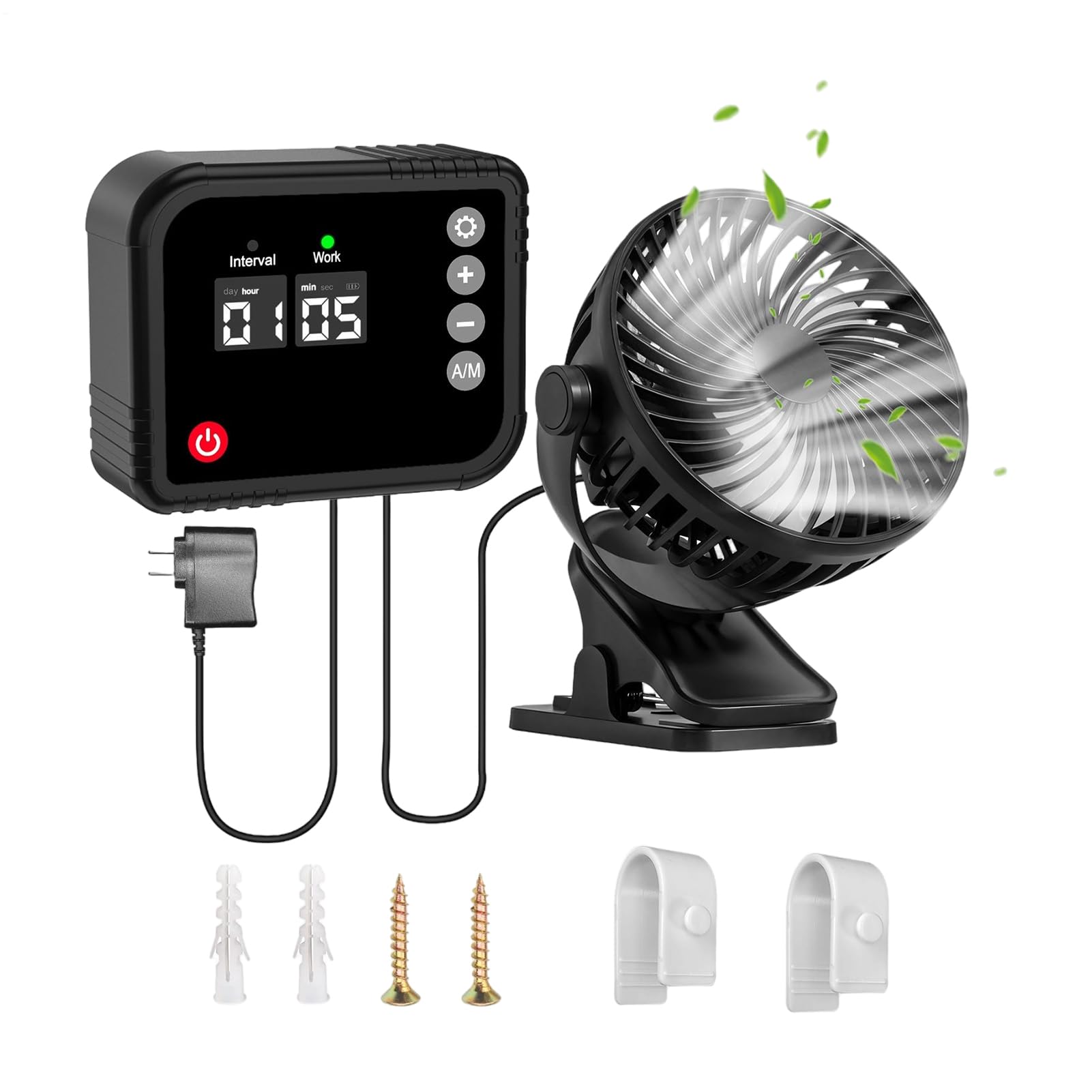 Ventilador de Planta, Ventilador De Giratoria De 360°, Dispositivo Para Intercambio Aéreo De Aves, Para Ático Cocina Garaje Invernadero Habitación Estudiante Granero Terraza Gallinero Gallinero