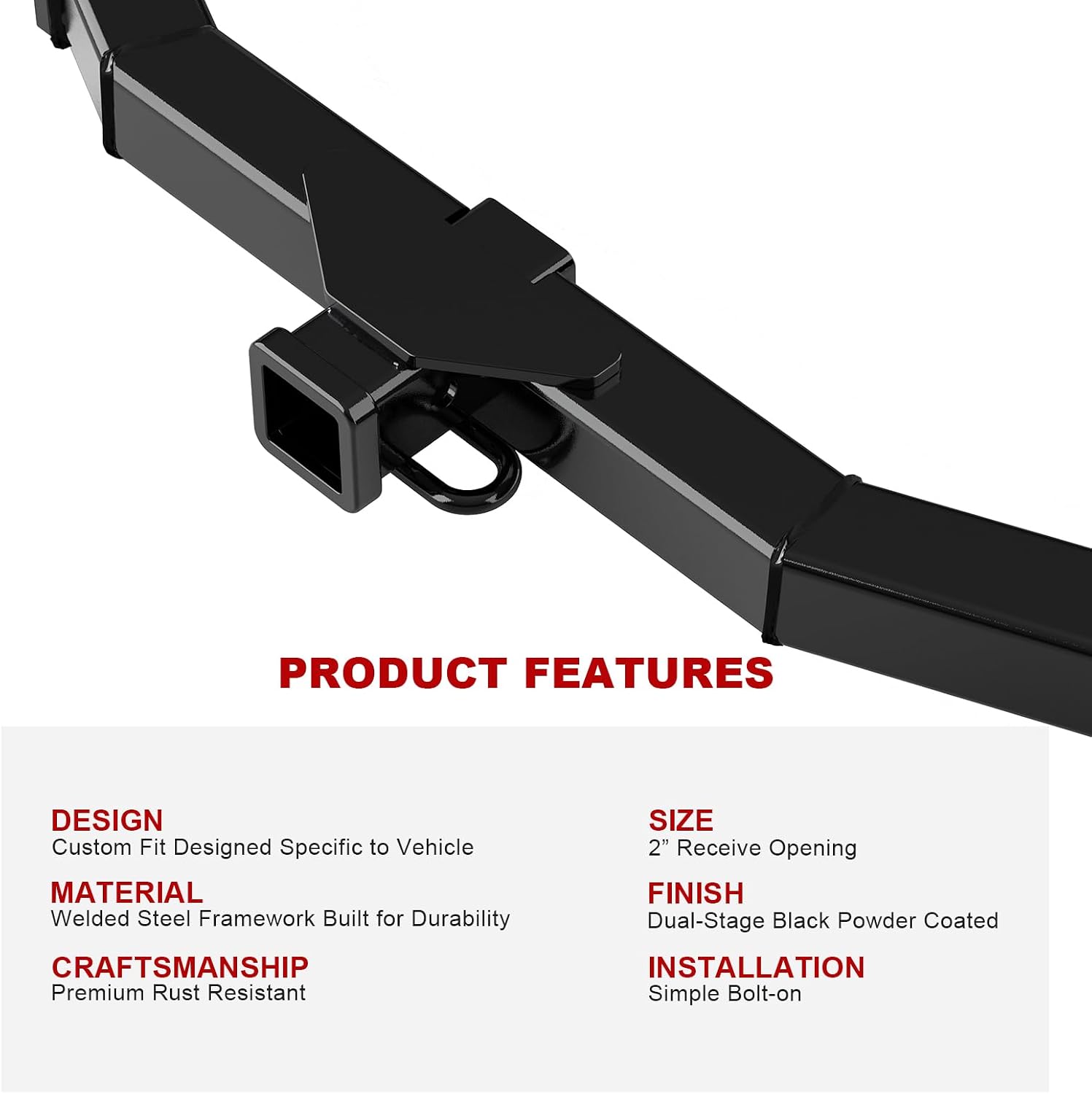 APS Rear Towing Hitch Receiver, Class 3 Trailer Hitch Compatible with Ford Transit Connect 2010-2013