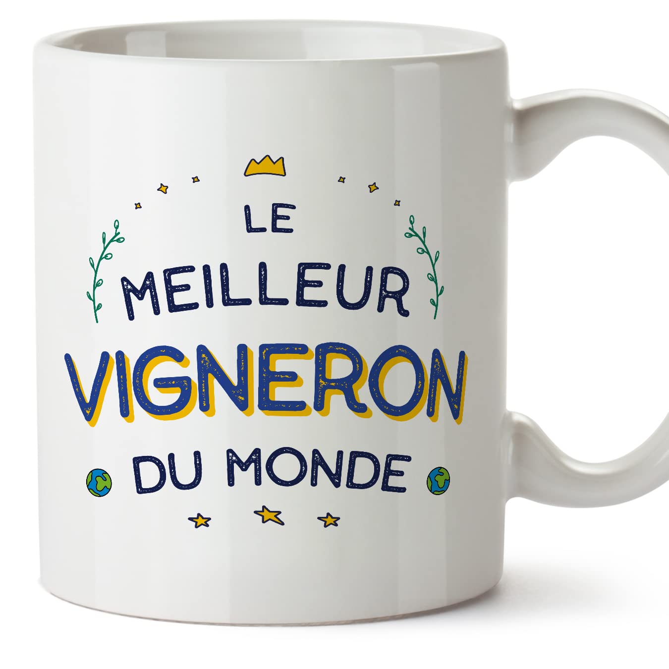 MUGFFINS Winemaker Man Mug - in French - Meilleur du Monde - Funny Gift for Colleagues - Ceramic 11oz Mug — image 1