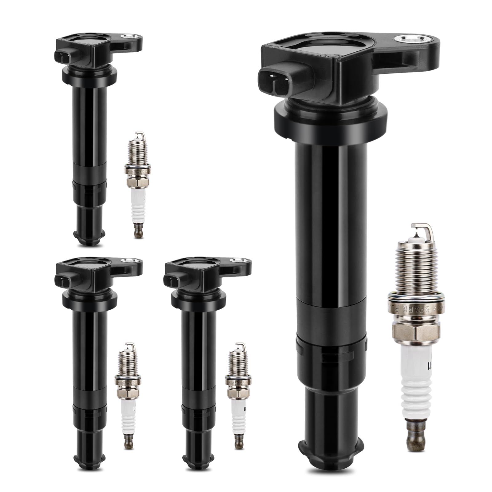 UF499 Ignition Coil &amp; 7090 Double Iridium Spark Plug For Hyundai Accent