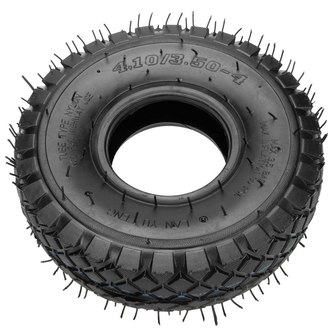 FVRITO Set di due pneumatici 4.10/3.50-4 4.10-4 410-4 e camera d'aria con valvola piegata di ricambio per tosaerba, camion, carriola, rimorchi, carrelli, carri, spazzaneve, compressori, generatori di