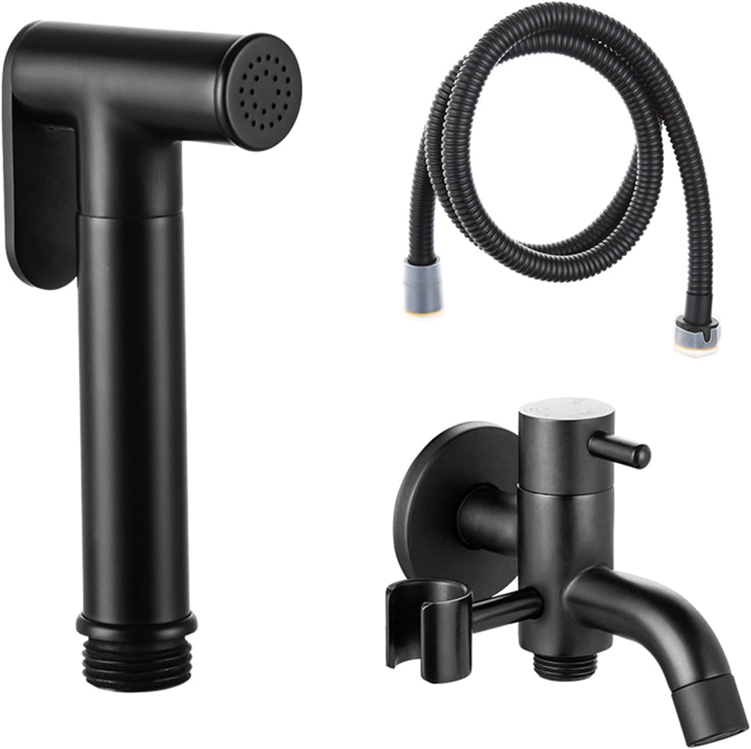 Toilet Bidet Sprayer Black Toilet Hand Shower Handheld Bidet Sprayer for Toilet Full Copper Flush Toilet Companion Black — view 3