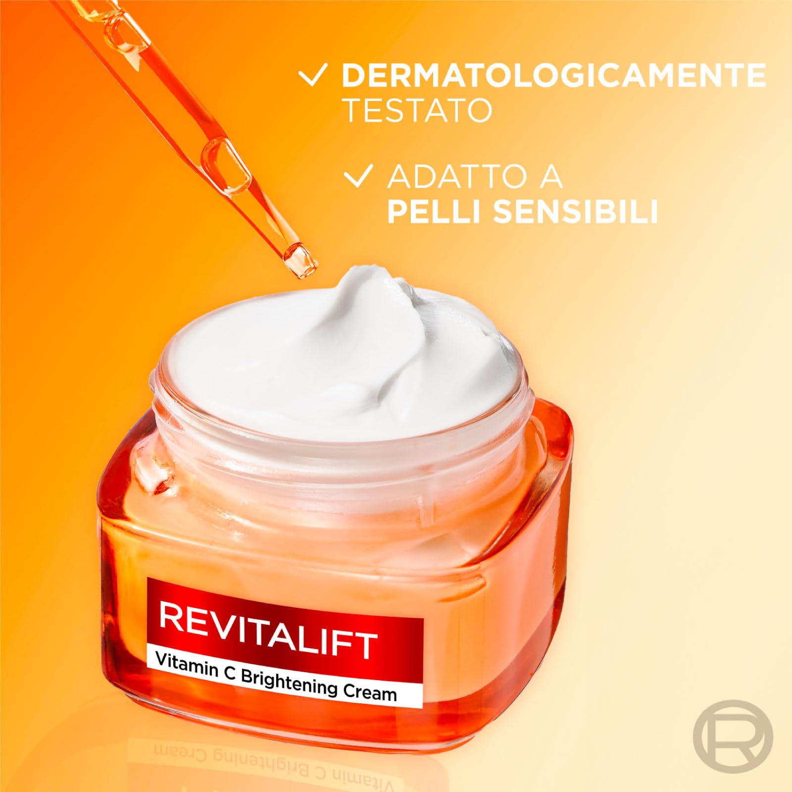L'Oréal Paris Rozjaśniający krem do twarzy, odpowiedni do skóry wrażliwej, wygładzający i wyrównujący, miękka i elastyczna skóra, z witaminą C i kwasem salicylowym, Revitalift, 50 ml