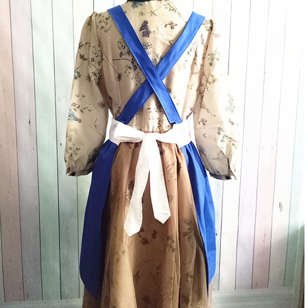 Fartuch retro podwójna warstwa fartuch pokojowy, kuchnia ciasto pieczenie gotowanie sprzątanie pokojówki kostium fartuch kostium na scenie dla kobiet szef kuchni