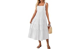 Women's Flowy Tiered Summer Beach Maxi Dresses