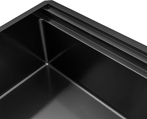 Vista 40 de Ruvati RVH7121BL - Fregadero de cocina de acero inoxidable negro de 21 pulgadas
