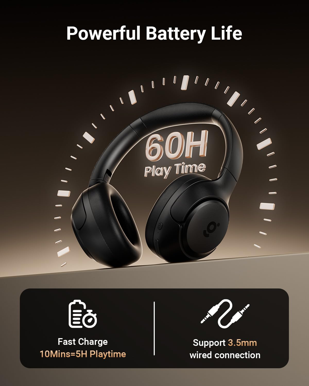 wegear Hybrid Active Noise Cancelling Kopfhörer, Wireless ANC Bluetooth 5.4 Over Ear Kopfhörer, Klare Anrufe, Deep Bass, 60H Spielzeit, Comfort Fit, Faltbares Headset für Gym Reisen Büro Zuhause