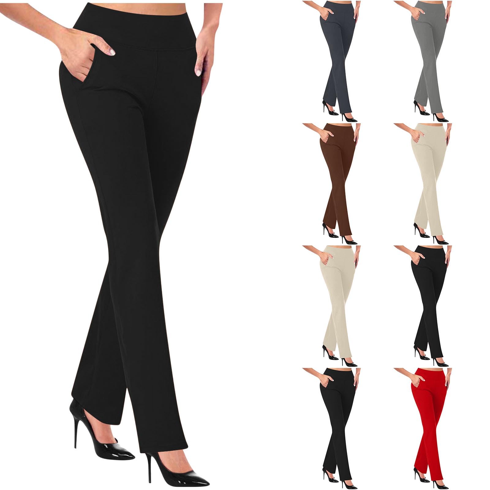Casual Work Pants for Women High Waist Stretch Dress Pants Soft Comfy Athletic Workout Yoga Pants Business Trousers