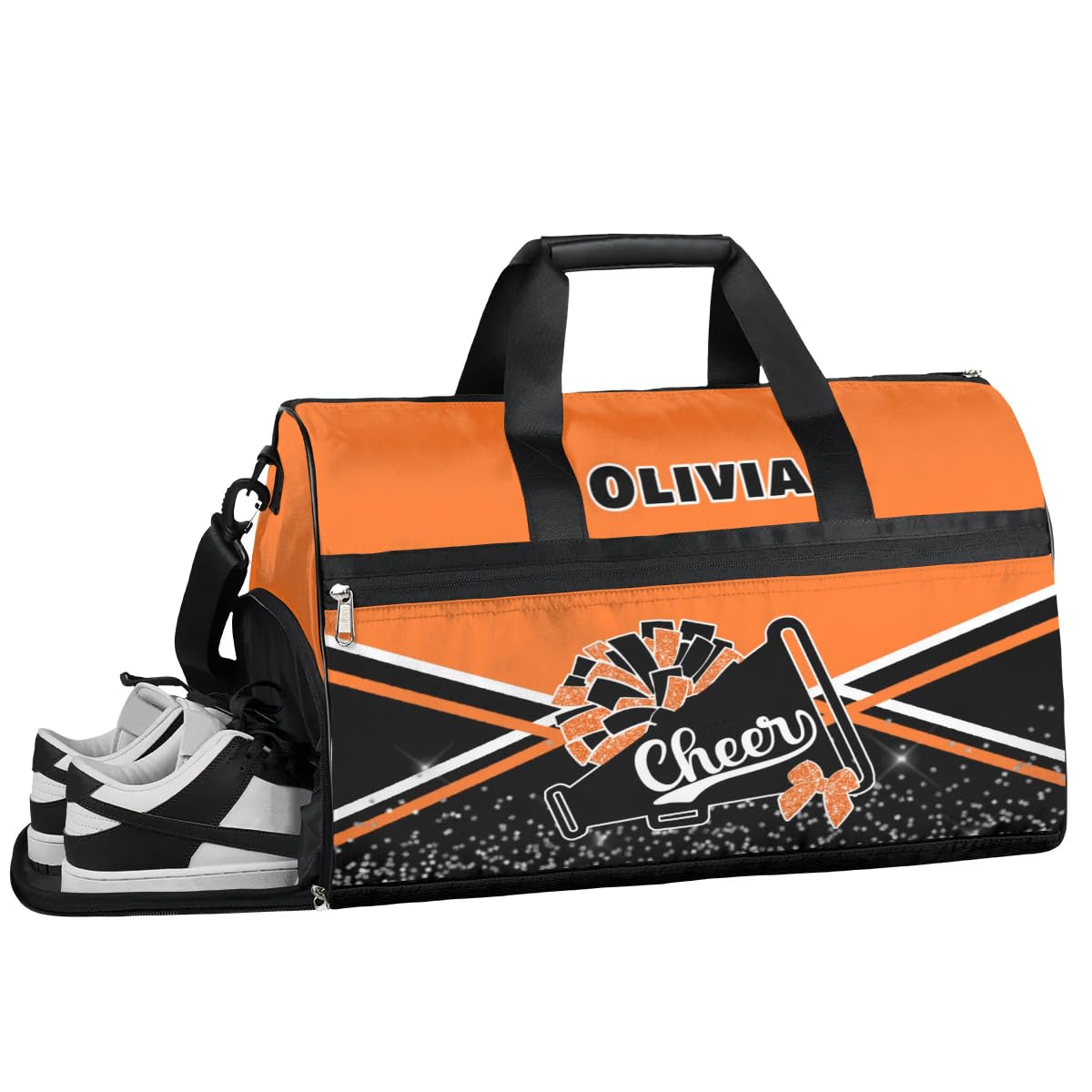 Cheer Bag Girl Personalized Cheerleader Bag Dance Bag Gym Bag for Teen Woman Custom Sport Duffel Bag with Shoes Compartment Glittery Cheer