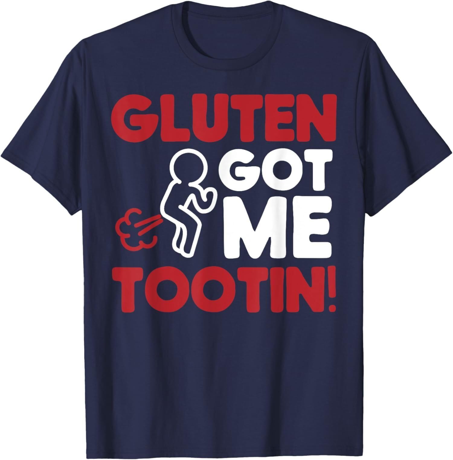 YAASIMOULE Gluten Got Me Tootin! Funny Gluten Free Joke Unisex T-Shirt Multicolour