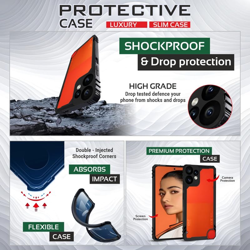 Image of AIBEX Crystal Clear Back Cover Case for CMF by Nothing Phone 2 Pro 5G | Transparent Shockproof 360 Protection | Slim PC + TPU Hybrid Anti-Yellow Case
