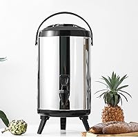 Vista 3 de Dispensador de bebidas de doble pared de barril aislado de acero inoxidable con espita para mantener agua caliente, leche, té, café, jugo de café