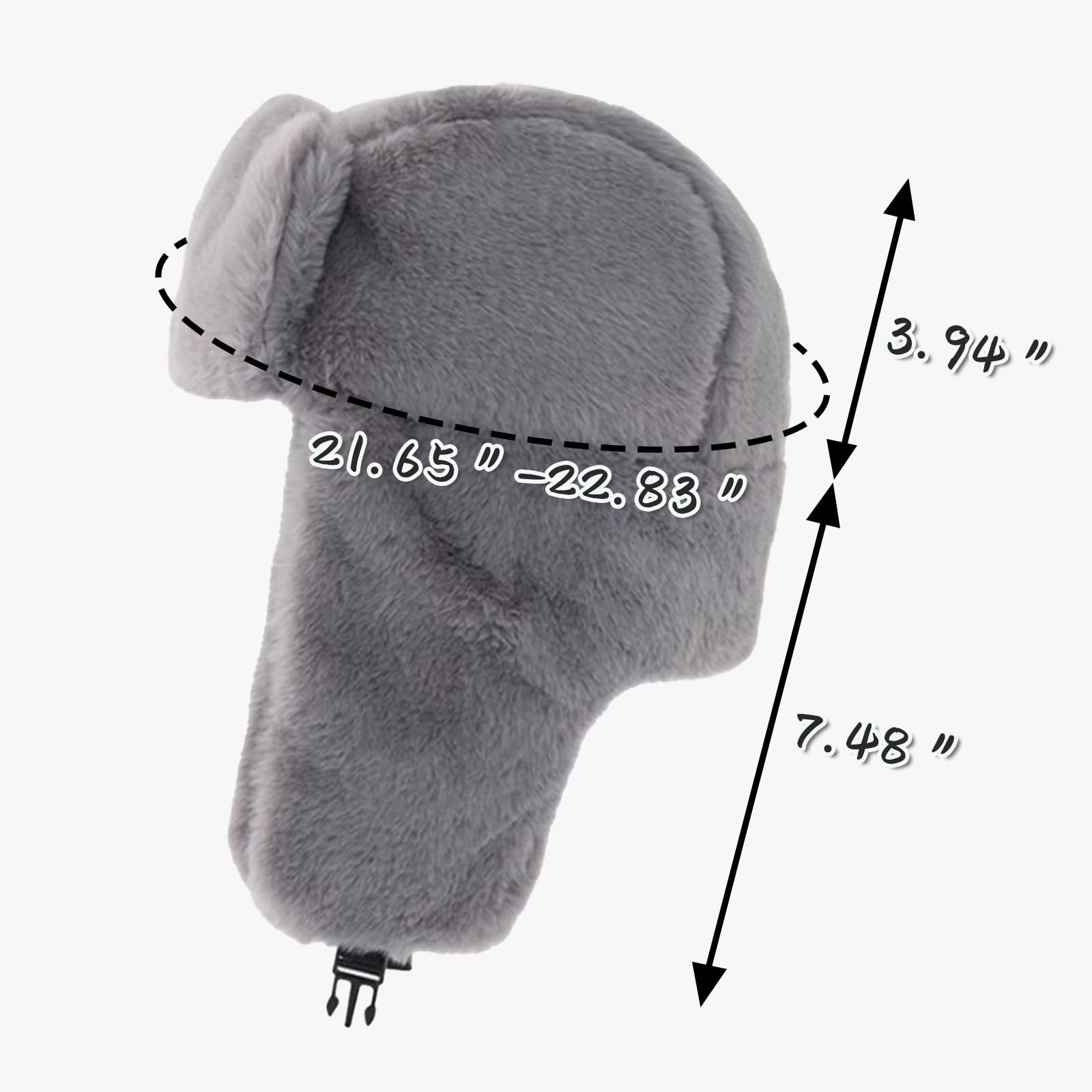 KXF Chapeau d'hiver unisexe avec cache-oreilles russe Ushanka en fausse fourrure avec cache-oreilles pour homme et femme